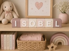 Personalised Wooden Name Blocks – Neutral Nursery Decor – Custom Baby Gift