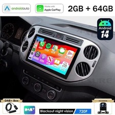 DAB+ 2+64G Android 14 autoradio Carplay GPS Navi Kam per VW Tiguan 5N Golf Plus