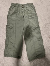 Women's Medium Olive Green Vintage Y2K Baggy Fit Cargo Pants 11.5 Leg Opening