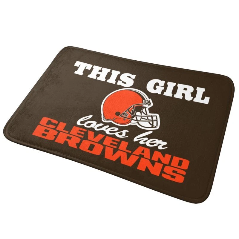 This Girl Loves Her Cleveland Browns Floor Mat Decorative