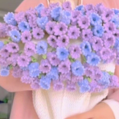 Handmade Crocheted Flower Bouquet Blanket Crochet Kit 110cm Baby Blanket Gift - Picture 20 of 21