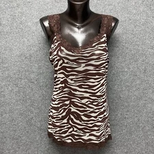 Gap Body Vintage Y2K Chemise Cami Women's XL Brown Zebra Sheer NEW