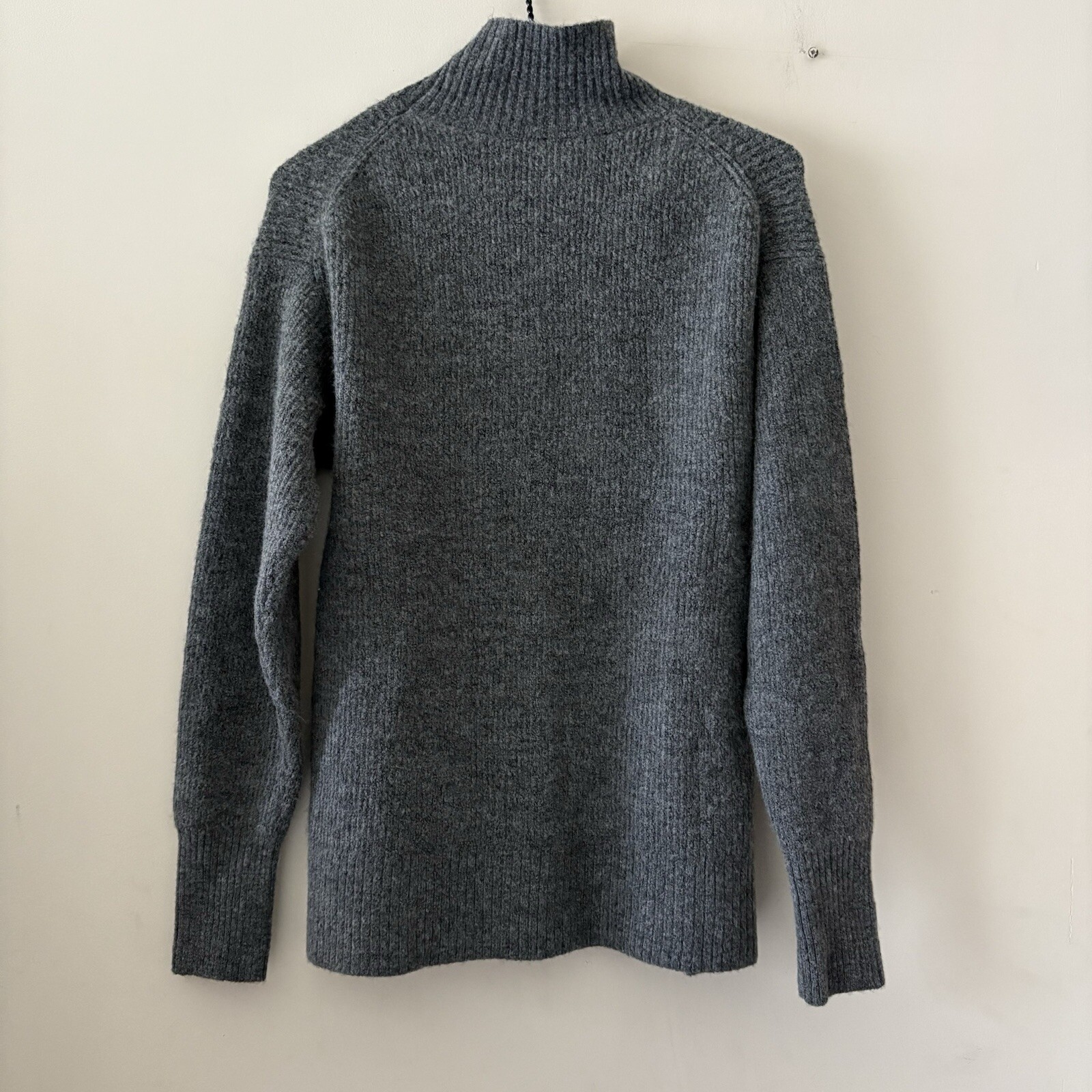 Michael Stars Funnel Neck Knit Pullover Sweatshirt Light Gray Womens XS