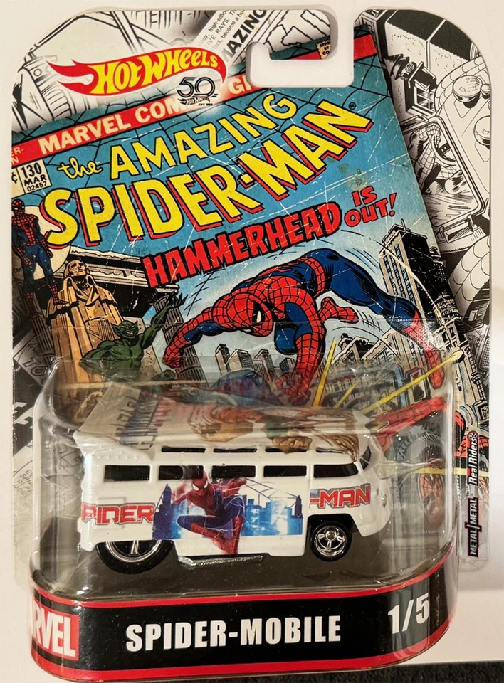 VW Drag Bus Spiderman Custom Hot Wheels Retro Model Car - Image 3 of 3