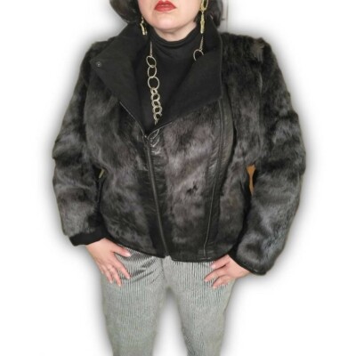 Helmut Lang Fur Felt Leather Void Reversible Jacket