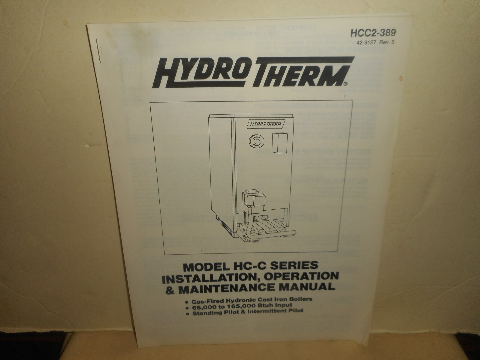HYDROTHERM GAS FIRED HYDRONIC CAST IRON BOILER Model HCC Series