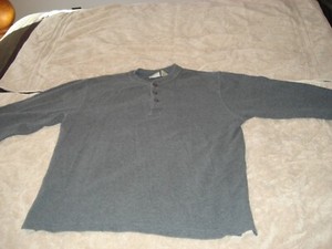 #7 - NEW - Men's LL Bean long-sleeve waffle-knit Henley-style shirt L ...