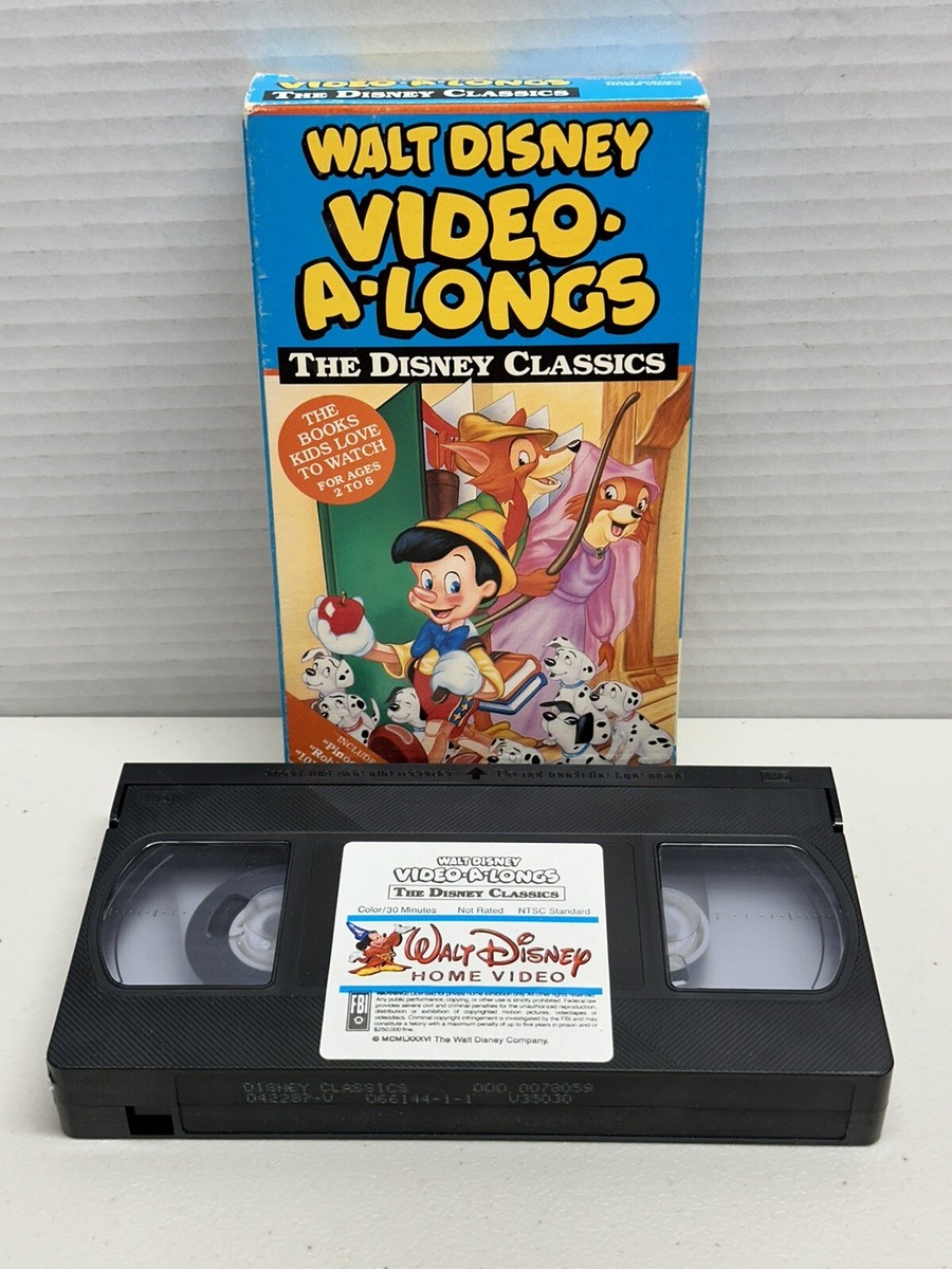 Walt Disney, Video-A-Longs, (VHS, 1986) Pinocchio, Robin
