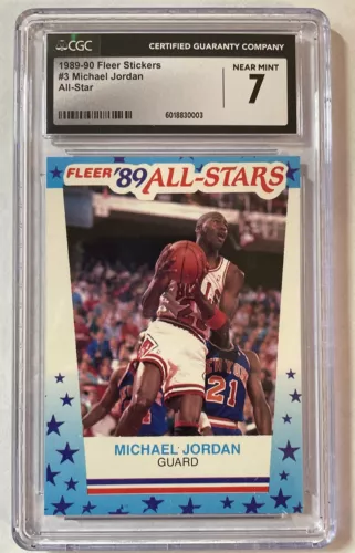1989 FLEER STICKER #3 MICHAEL JORDAN CGC 7