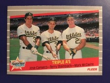 Mark McGwire/Jose Canseco/Terry Steinbach 1989 Fleer 