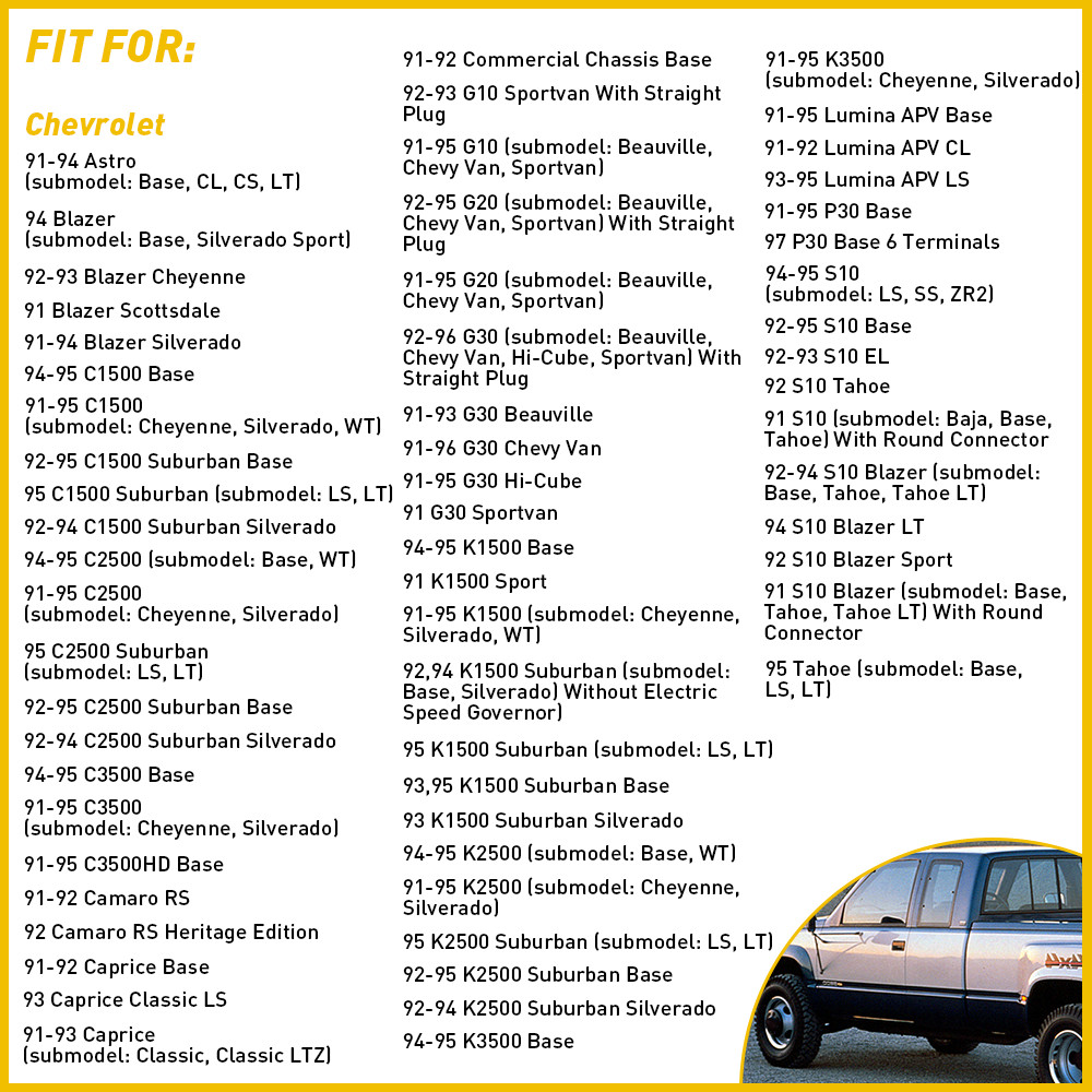 Idle Control Valve & Throttle Position Sensor Fits for 91-95 Chevrolet C1500 PY