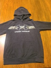 Boys Under Armour Hoodie Lot Youth Large Navy Gray Camo