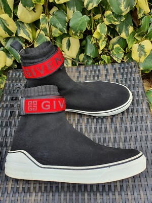 Stunning Givenchy Mesh Sock George V Strap Black Red Fabric