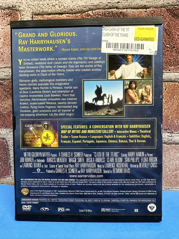 Clash of the Titans DVD 1981 Snapcase Widescreen Harry Hamlin Foto 2 de 4