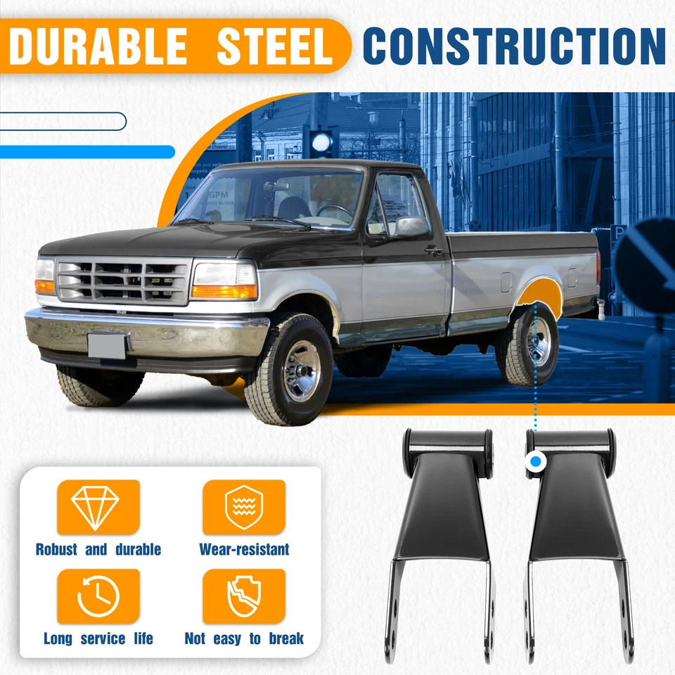 Kit de grilletes reductores niveladores de caída de 1-2" nuevos para Ford F100 F150 1973-1996 Foto 4 de 4