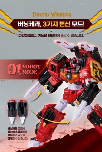 2025 Miniforce Dinoid Warrior BURNING KERA + THUNDER TYRA Transformer Robot Toy - Picture 9 of 11