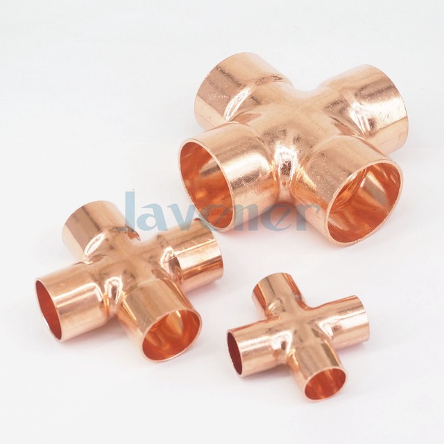 15/16/22/28/35/42mm ID Copper End Feed Solder Cross 4 Way Plumbing Fitting eBay