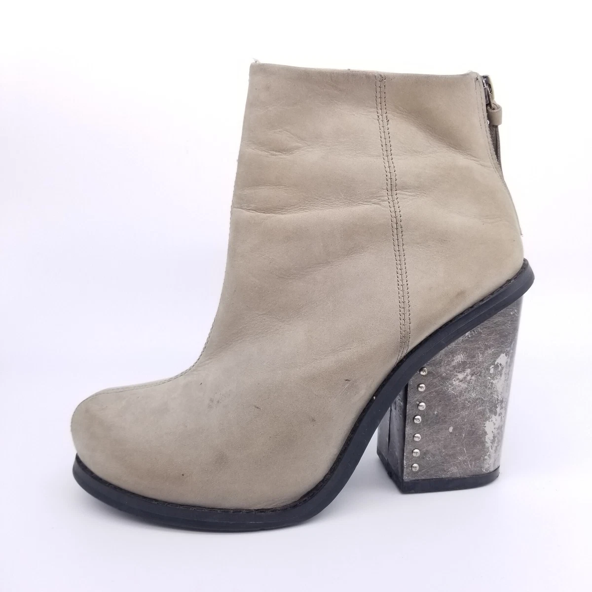 Gray low heel best sale booties