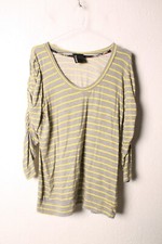 Womens Ruched Sleeve Sweatshirt Jumper - Grey - Large 59a