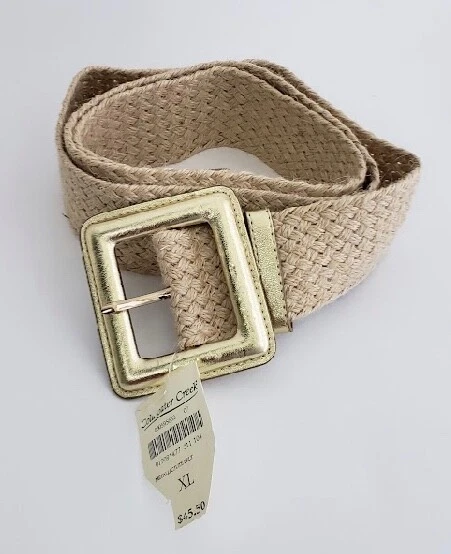 Ceinture Femme Coldwater Creek Cuir Marron Imprimé Croco – Taille S, Quincaillerie Argent, USA