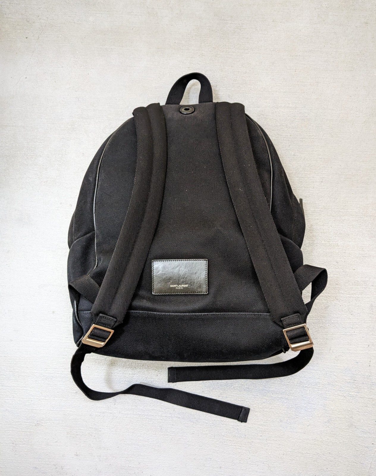Saint Laurent Paris Backpack Black Canvas Star Zip Bookbag Italy