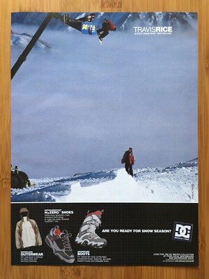 2003 DC TRAVIS RICE Crane Drop Print Ad/Poster Official Snowboarding Promo Art