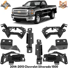 Front Bumper Support & Mount Bracket Set For 2014-2015 Chevrolet Silverado 1500