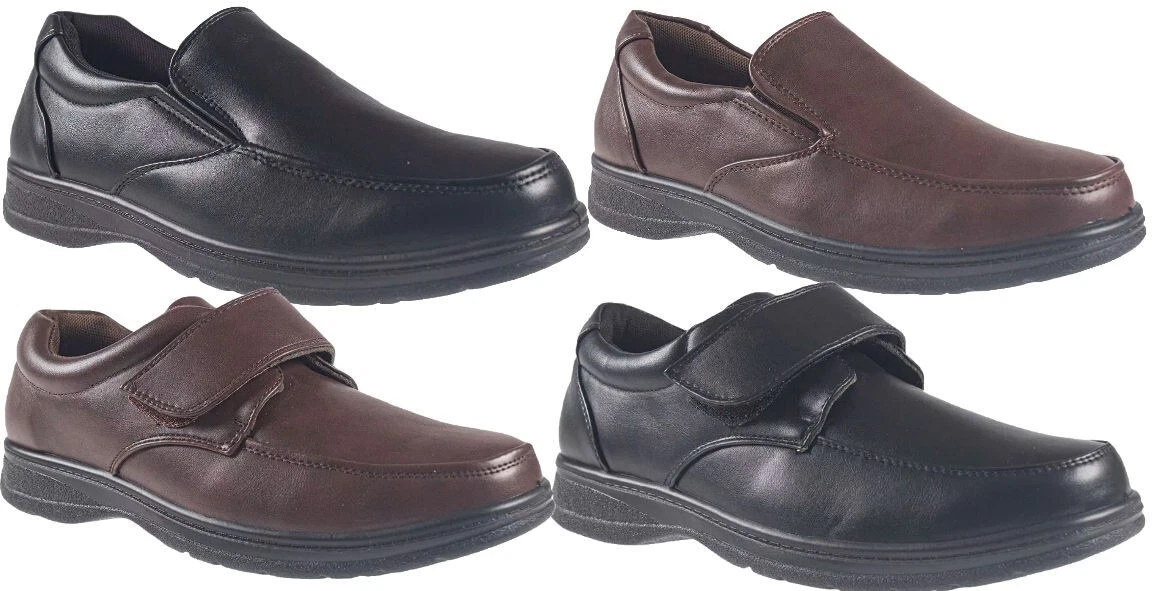 Mens SLIP ON Shoes Mens Work Shoes Mens Comfort Shoes Mens Casual Shoes Black