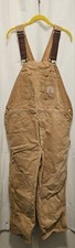 Carhartt Duck Bib Overalls 44x28 Quilted Lined R02BRN Vintage USA
