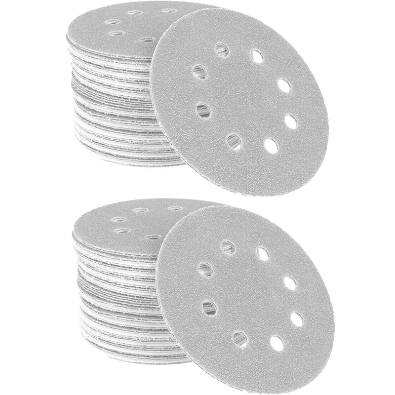 100x 123mm 8Hole Sanding Discs Hook Loop Orbital Sander Pads 80 120