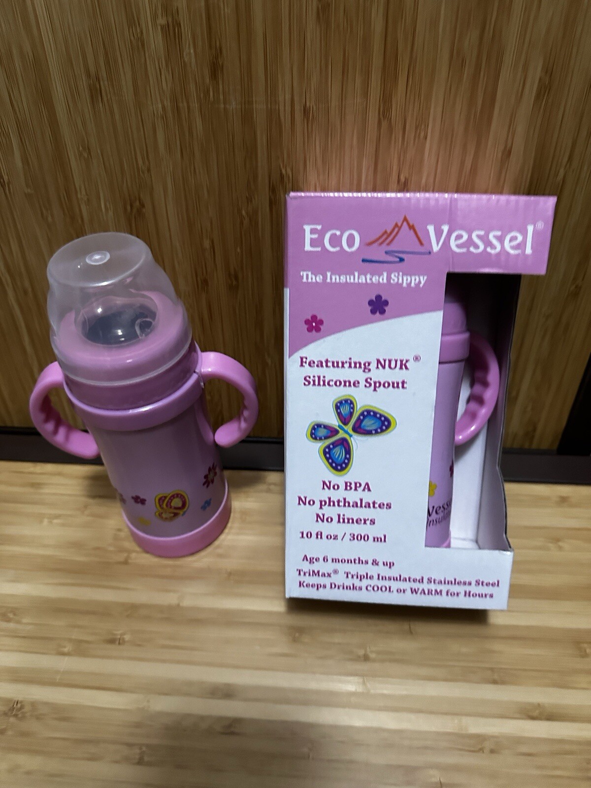 Insulated Sippy by Eco Vessel - TWO Sippy Cups - 10 Oz - Cra