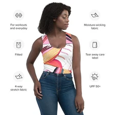 Abstract Print Crop Top