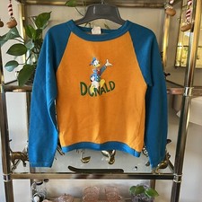 Kids Vintage Donald Duck Long Sleeve Sleep Shirt USA 12/14