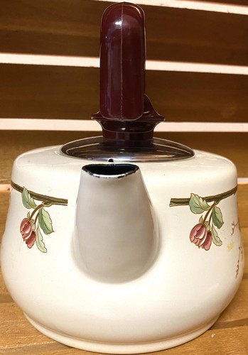 ASTA Flower Enamel Teapot Kettle Floral Enamel - Picture 3 of 6