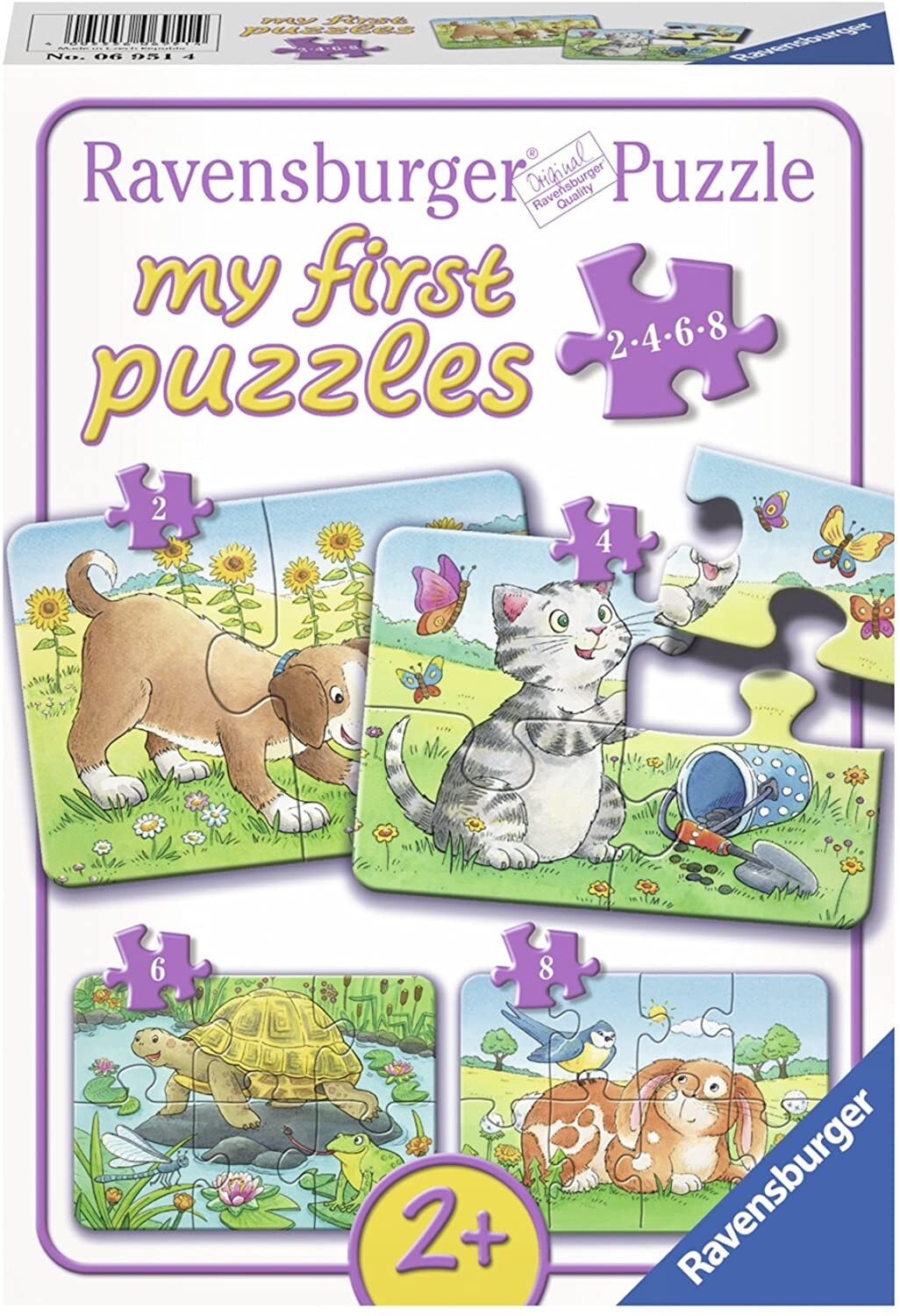 RAVENSBURGER - I miei primi puzzle - 4 puzzle 2;4;6 e 8 pezzi - Animali domes...