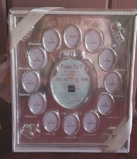 Bright Future My First Year Baby Silver Tone Frame Month-Month Pink White NIB