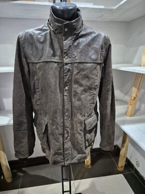 Conbipel Jacke aus Echtem Leder Gebraucht Man Gr. 54 Dunkelgrau XYR701L