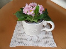 Deckchen, gehäkeltes Deckchen, Handarbeit, weiß, 22 x 22 cm