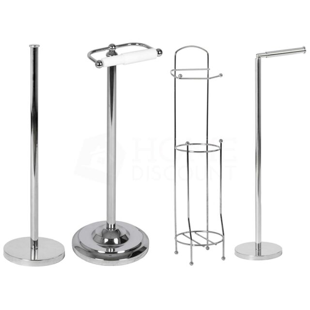 Toilet Paper Holder Stainless Steel Bathroom Floor Standing Tissue Roll Storage