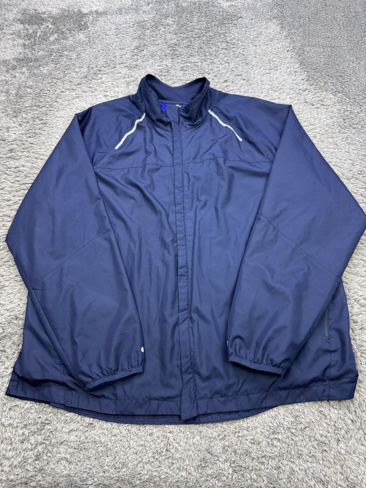 Vtg Starter Track Jacket Men 2XL Navy Blue Full Zip Vented Windbreaker 90s Y2K