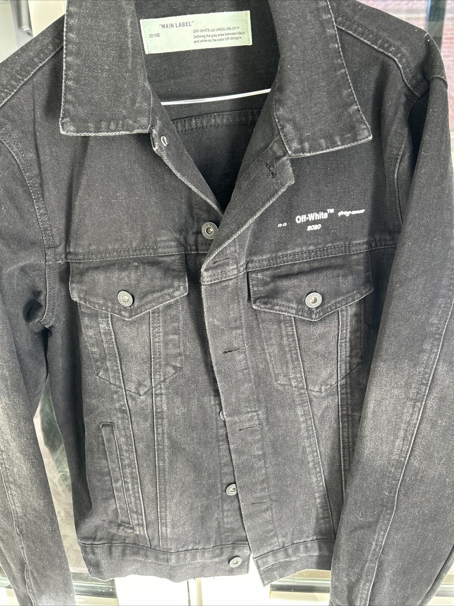Off White C/o Virgil Abloh Very Rare Black Denim Jacket Denim