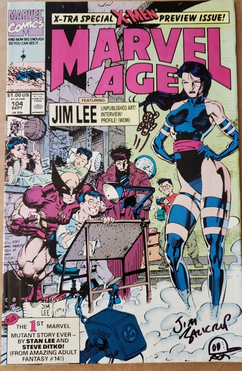 Marvel Age # 104 - 1st Psylocke Cameo & Jim Lee - Signed and