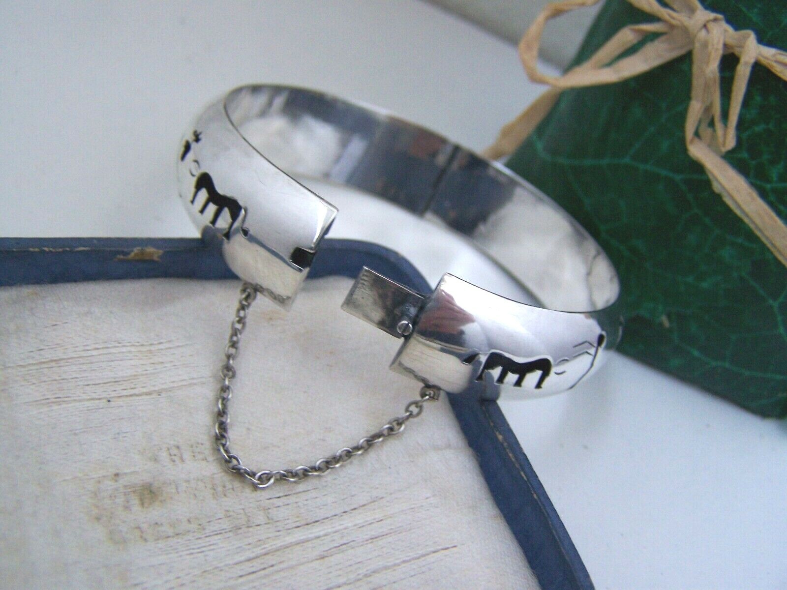 MODERNIST SOLID STERLING SILVER HINGED BRACELET B… - image 6
