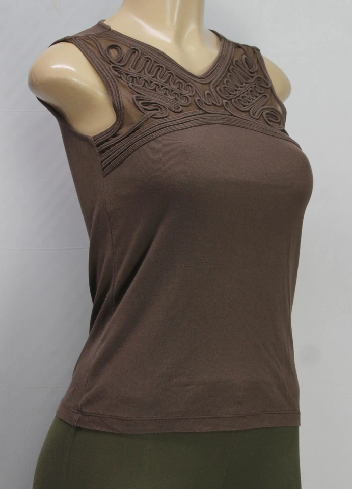Lynn Richie Women's Tank Sleeveless 100% Silk Brown Size S - Image 3 of 4