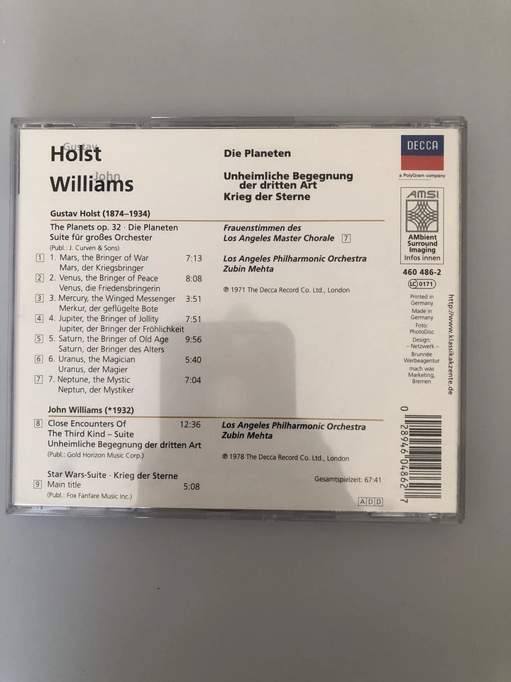 Eloquence - Holst / Williams von Mehta,Zubin, Lapo ST-K408 - Bild 2 von 2