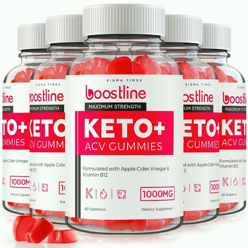 (5 Pack) Boostline Keto + ACV Gummies to Suppress Appetite & Boost