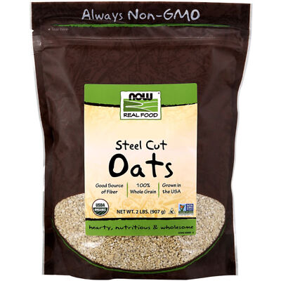 Now Foods, Organic Steel Cut Oats (Bio-Hafergrütze), 907g - Blitzversand