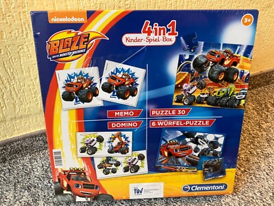 Nickelodeon Blaze 4in1 Kinder Spiele-Box - Clementoni, Neu