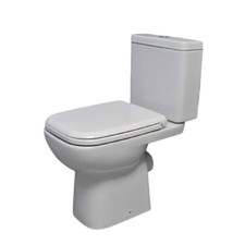 White Close Coupled Modern Toilet Open Back Dual Flush Trade Deals-SC Seat