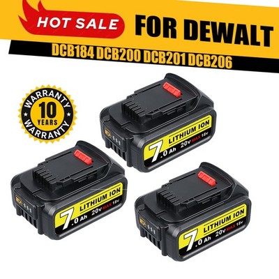 3PACK 7.0AH REPLACEMENT BATTERY COMPATIBLE Für DEWALT 20V MAX BATTERY DCB200